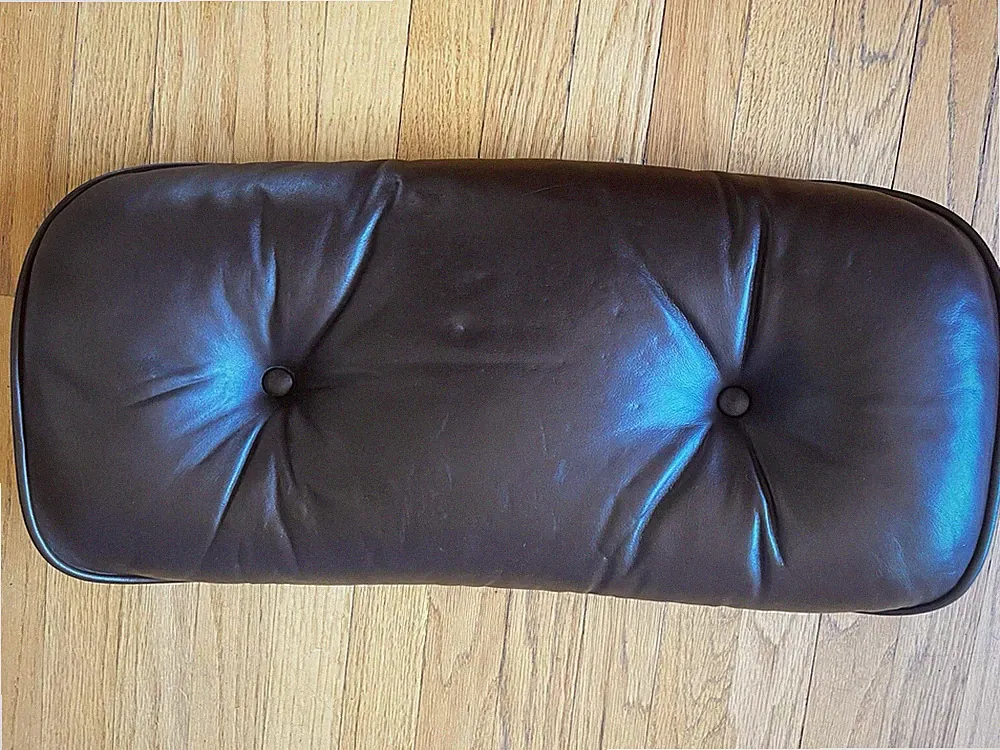 Authentic Eames Lounge Chair Headrest Cushion: Top Back, Brown