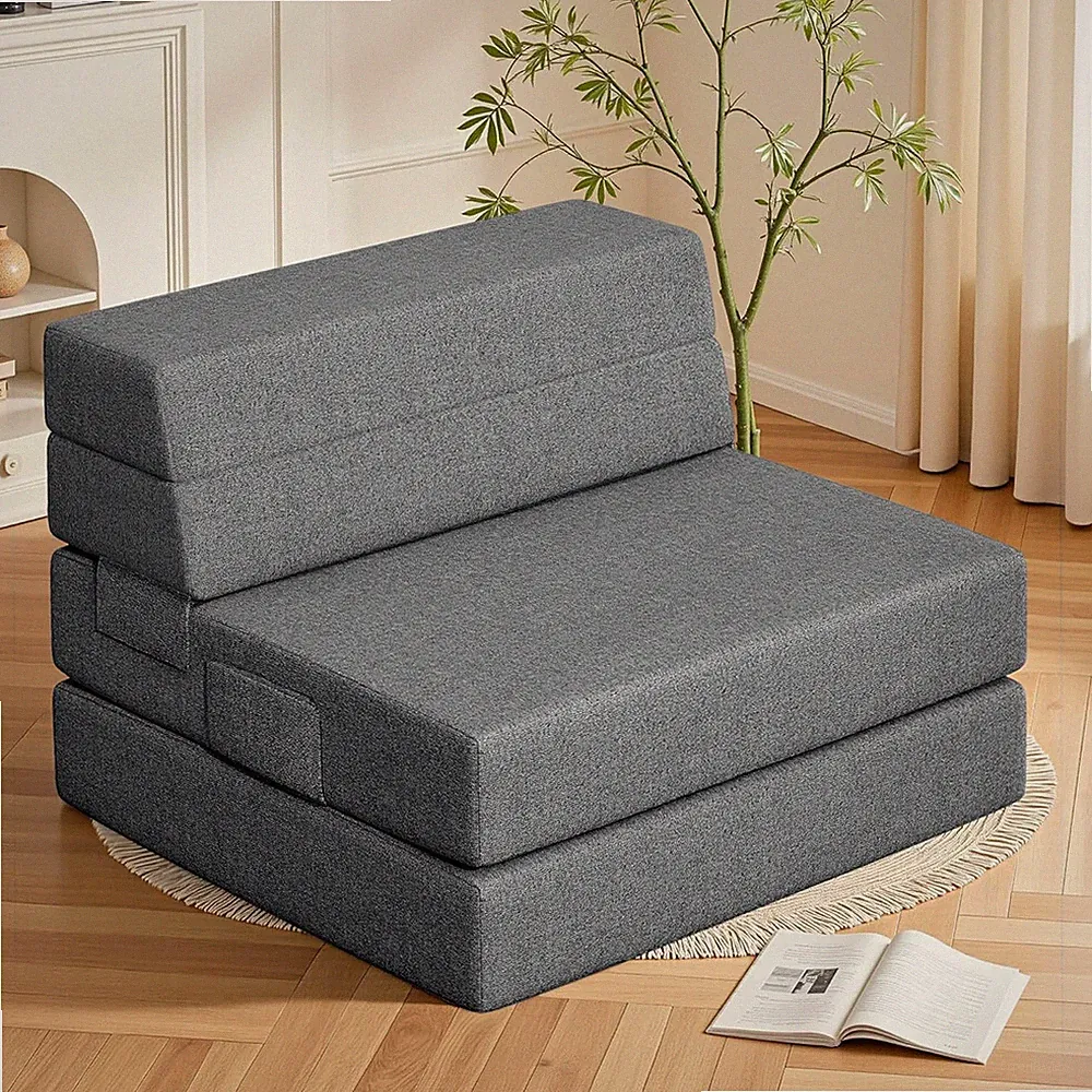 Folding Sofa Bed, Foldable Mattress for Bedroom and Living Room, 6 Inches Single