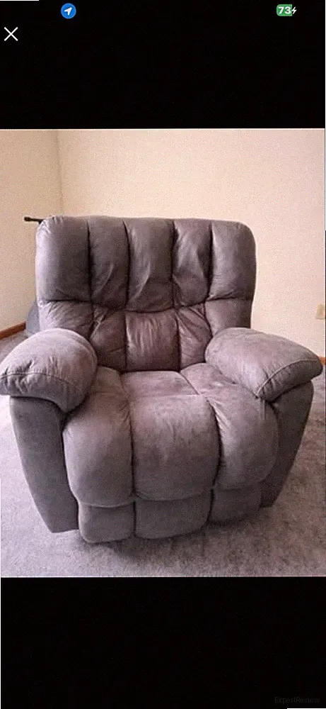 HomeStretch Cooperstown Manual Rocker Recliner Chair Faux Leather Tar 43x43x45
