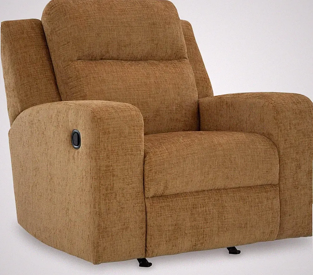Kanlow Light Brown Modern Manual Rocker Recliner for Ultimate Comfort