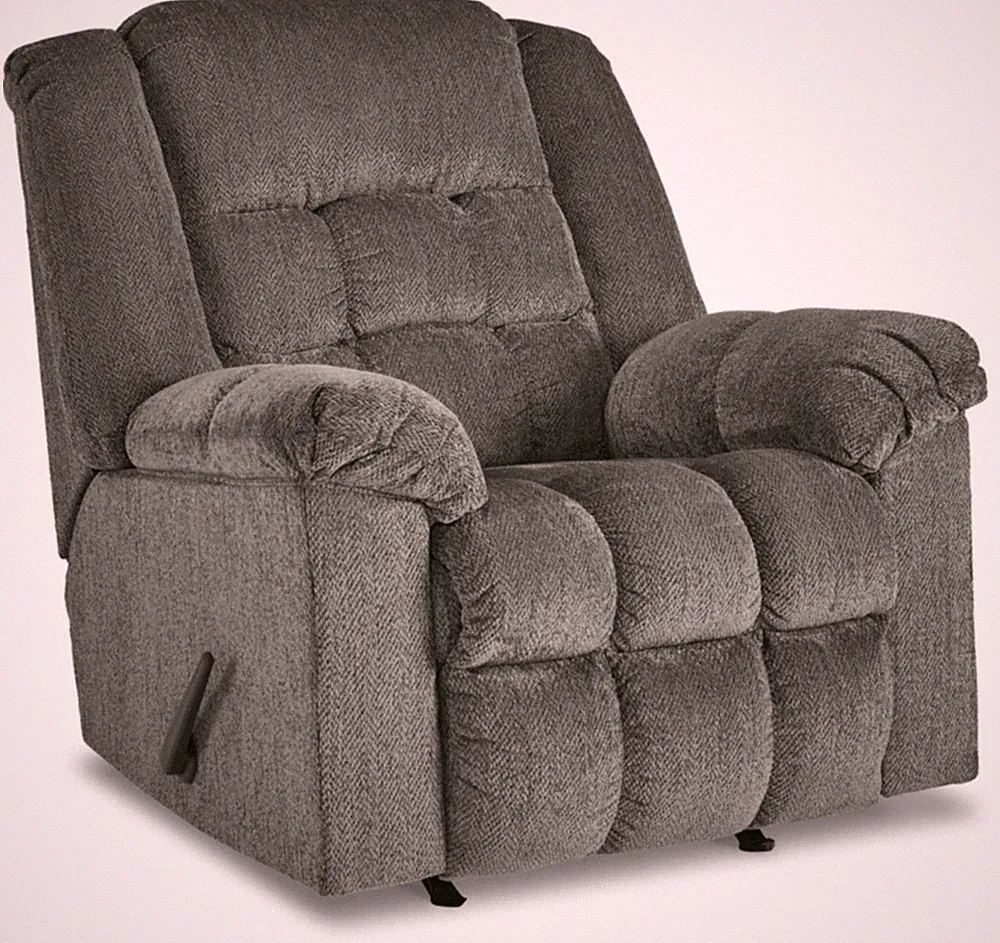 Kegler Contemporary Tufted Manual Rocker Recliner, Gray