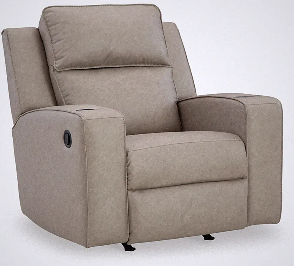 Lavenhorne Contemporary Faux Leather Upholstered Manual Rocker Recliner with...