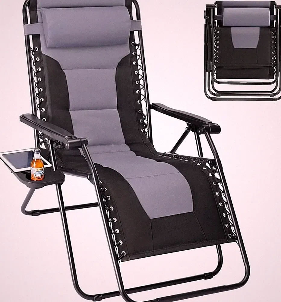 Patio Recliner Gravity Chairs, 400 lbs Heavy Duty Foldable Recliner