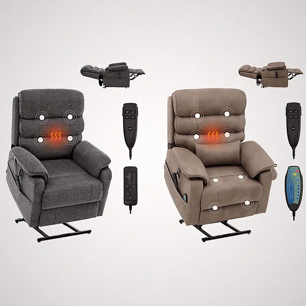 Power Lift Recliner Chair for Elderly Heat and Massage Electric Recliner Medium