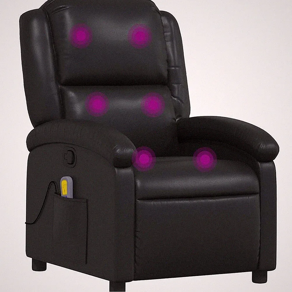 Recliner Chair, Adjustable Backrest/ Footrest, Leather vidaXL