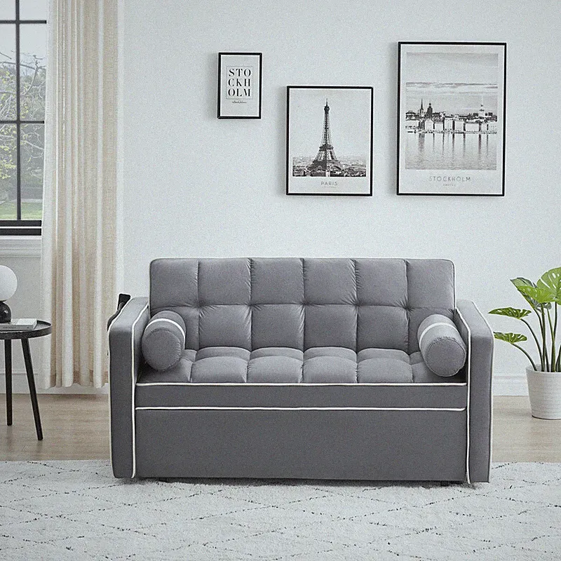 Sleeper Sofa Couch w/Pull Out Bed 55" Modern Velvet Convertible Sleeper Sofa Bed
